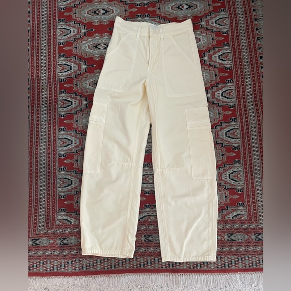 Citizens Of Humanity Light Yellow Marcelle Cargo Pants - Picture 1 of 3